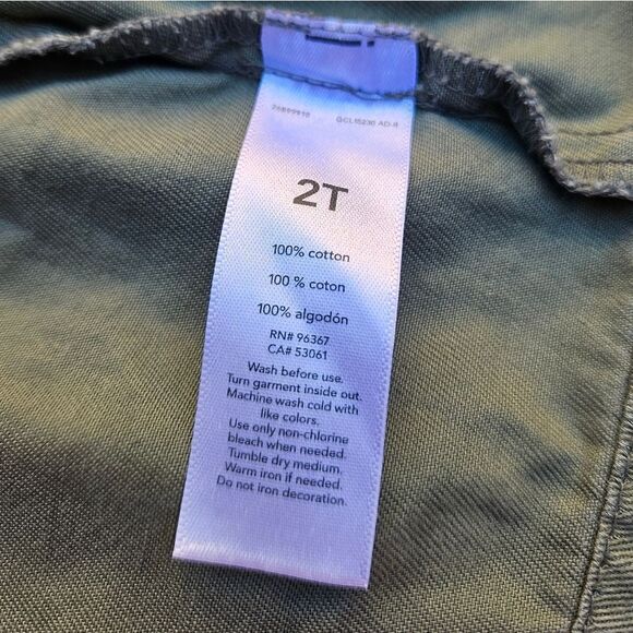 OshKosh B'Gosh Army Green Hooded Utility Jacket Size 2T - Picture 11 of 12